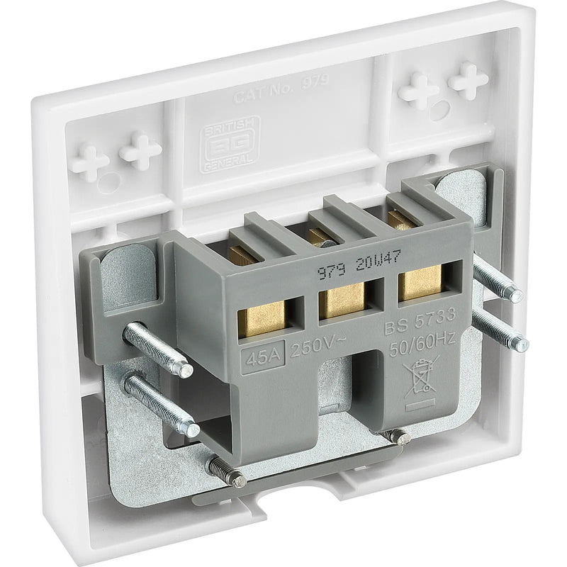 BG Electrical 900 Series - 45A single, flex outlet plate, bottom entry