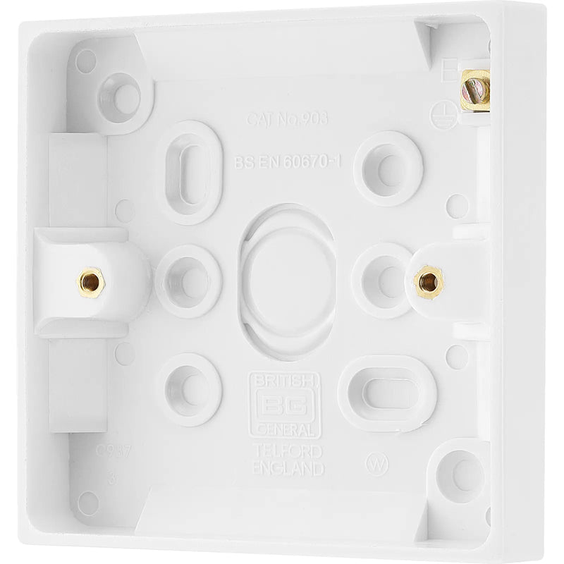 BG Electrical 900 Series - Single with earth terminal, 19mm