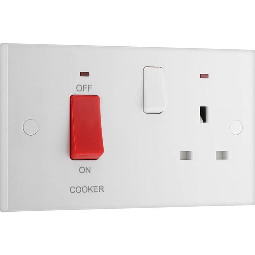 BG Electrical 900 Series - 45A double pole, with switched socket and indicators