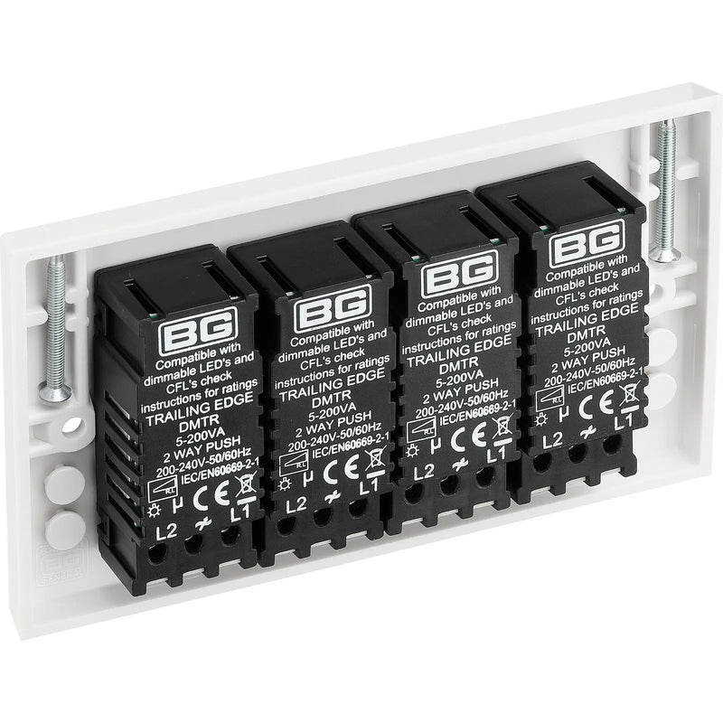 BG Electrical 900 Series - Quadruple, 2 way push 200W
