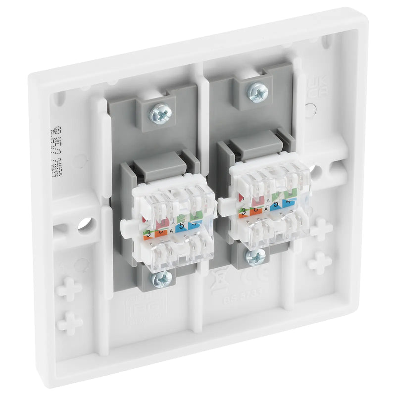 BG Electrical 900 Series - Double, RJ45 data socket (screw)