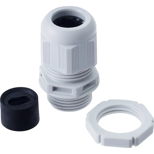 BG Electrical Contractor - Grey plastic gland kit, 1 - 1.5mm flat cable, cable insert and locknut