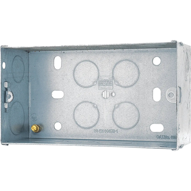 BG Electrical Contractor - Steel Knockout Box, Double, 47mm