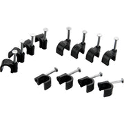 BG Electrical Contractor - Round cable clips, black, 7mm, 50pk