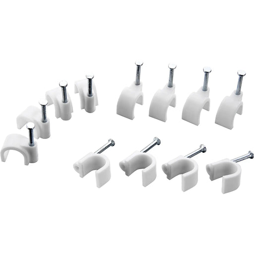 BG Electrical Contractor - Round cable clips, white, 7mm, 50pk