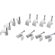 BG Electrical Contractor - Round cable clips, white, 5mm, 50pk
