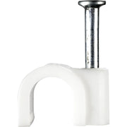 BG Electrical Contractor - Round cable clips, white, 5mm, 50pk