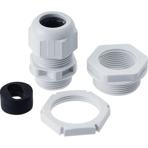 BG Electrical Contractor - Grey plastic gland kit, 6mm flat cable, cable insert and locknut