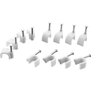 BG Electrical Contractor - Round cable clips, white, 8mm, 50pk