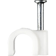 BG Electrical Contractor - Round cable clips, white, 8mm, 50pk