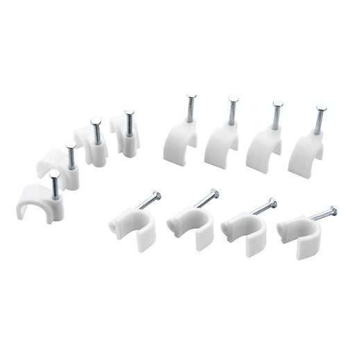 BG Electrical Contractor - Round cable clips, white, 6mm, 50pk