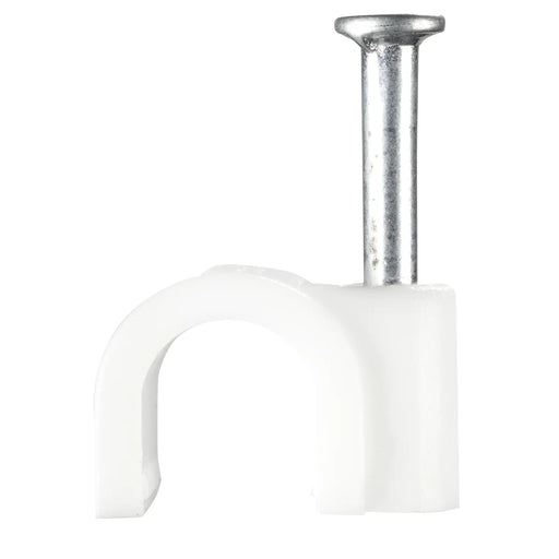 BG Electrical Contractor - Round cable clips, white, 6mm, 50pk