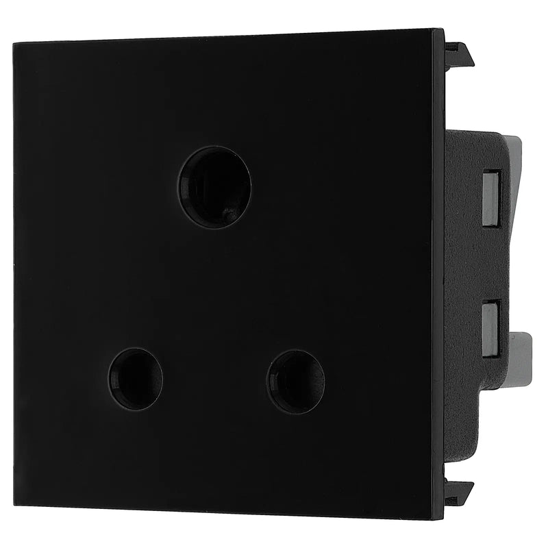 BG Electrical Euro Module - 5A round pin, unswitched socket