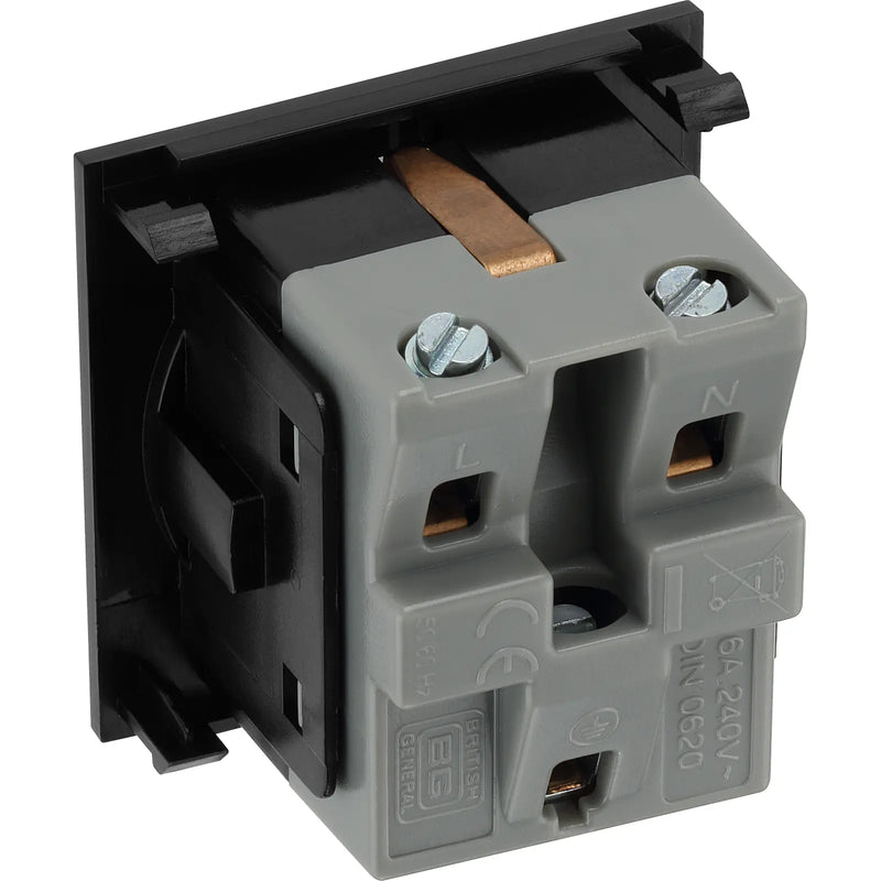 BG Electrical Euro Module - 16A Schuko, unswitched socket