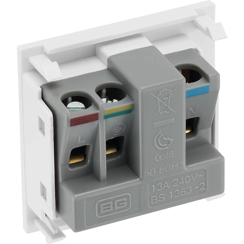BG Electrical Euro Module - 13A (UK) unswitched socket