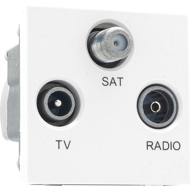 BG Electrical Euro Module - TV radio and satellite - TV IEC male, radio IEC female, satellite female