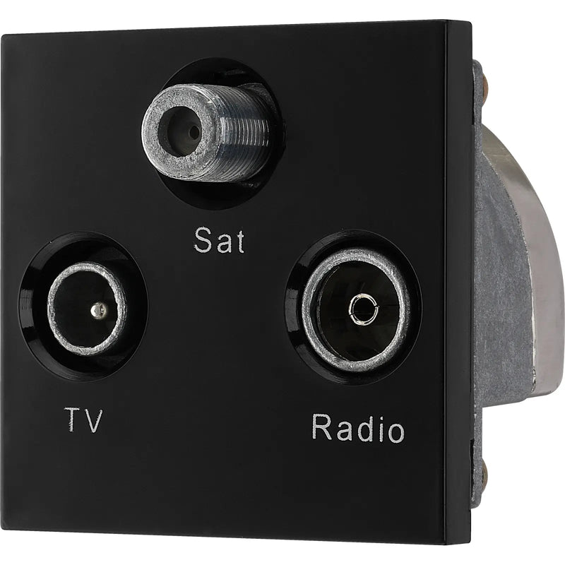 BG Electrical Euro Module - TV radio and satellite - TV IEC male, radio IEC female, satellite female