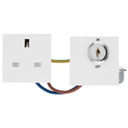 BG Electrical Euro Module - 13A double pole, key controlled socket