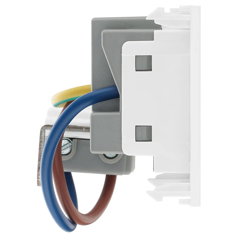 BG Electrical Euro Module - 13A double pole, key controlled socket