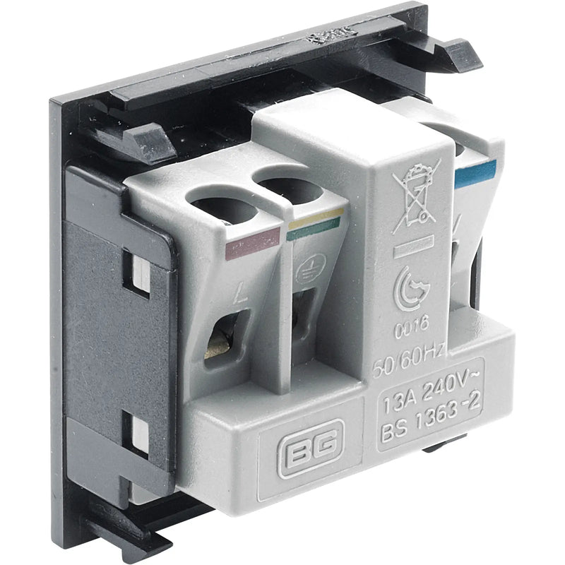BG Electrical Euro Module - 13A (UK) unswitched socket