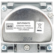 BG Electrical Euro Module - TV radio and satellite - TV IEC male, radio IEC female, satellite female