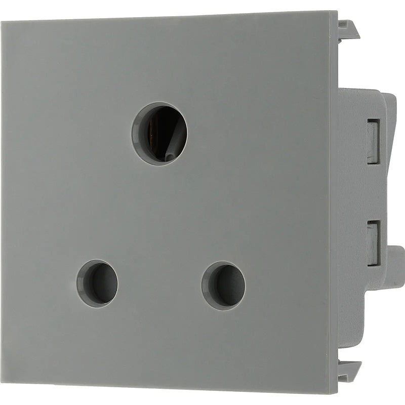 BG Electrical Euro Module - 5A round pin, unswitched socket