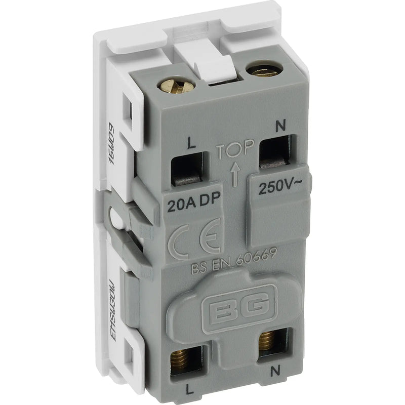 BG Electrical Euro Module - 20 Amp double pole switch