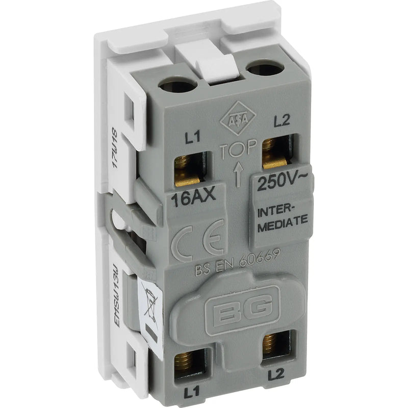 BG Electrical Euro Module - 20A 16AX intermediate switch