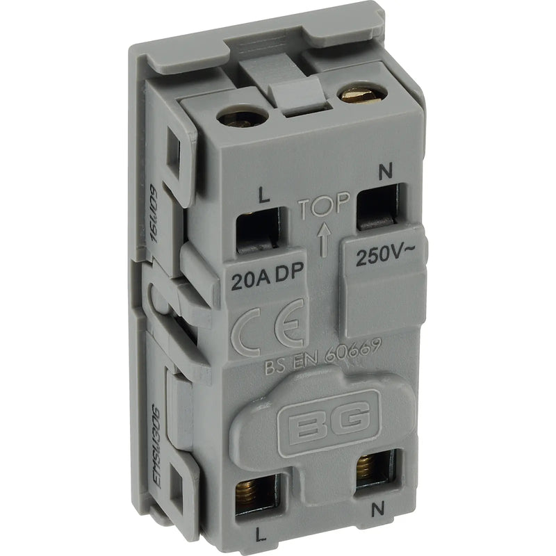 BG Electrical Euro Module - 20 Amp double pole switch