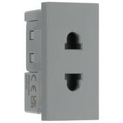 BG Electrical Euro Module - 16A 2 pin, unswitched socket