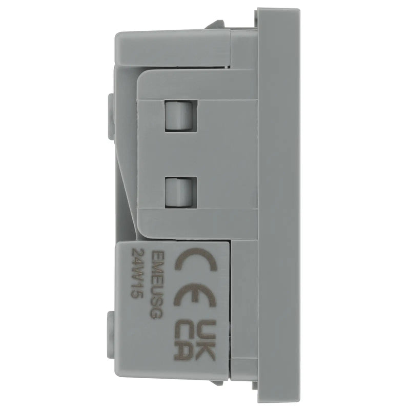 BG Electrical Euro Module - 16A 2 pin, unswitched socket