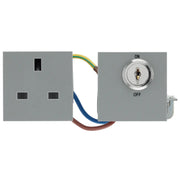 BG Electrical Euro Module - 13A double pole, key controlled socket