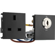 BG Electrical Euro Module - 13A double pole, key controlled socket