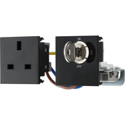 BG Electrical Euro Module - 13A double pole, key controlled socket