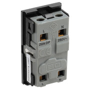 BG Electrical Euro Module - 20 Amp double pole key switch