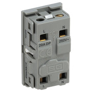 BG Electrical Euro Module - 20 Amp double pole key switch