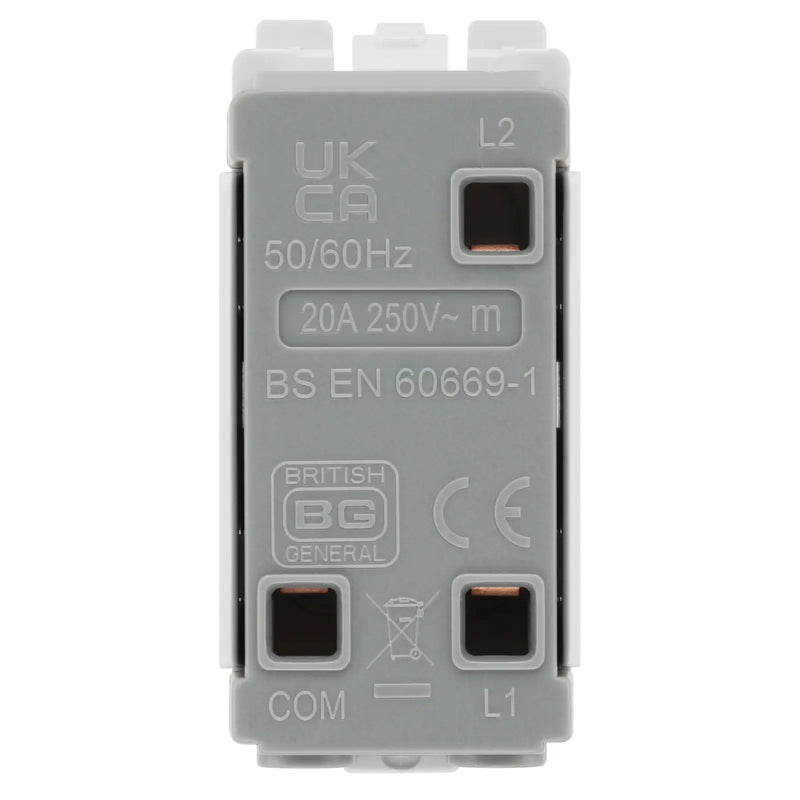 BG Electrical Grid - 2 way, retractive, printed PRESS, centre off