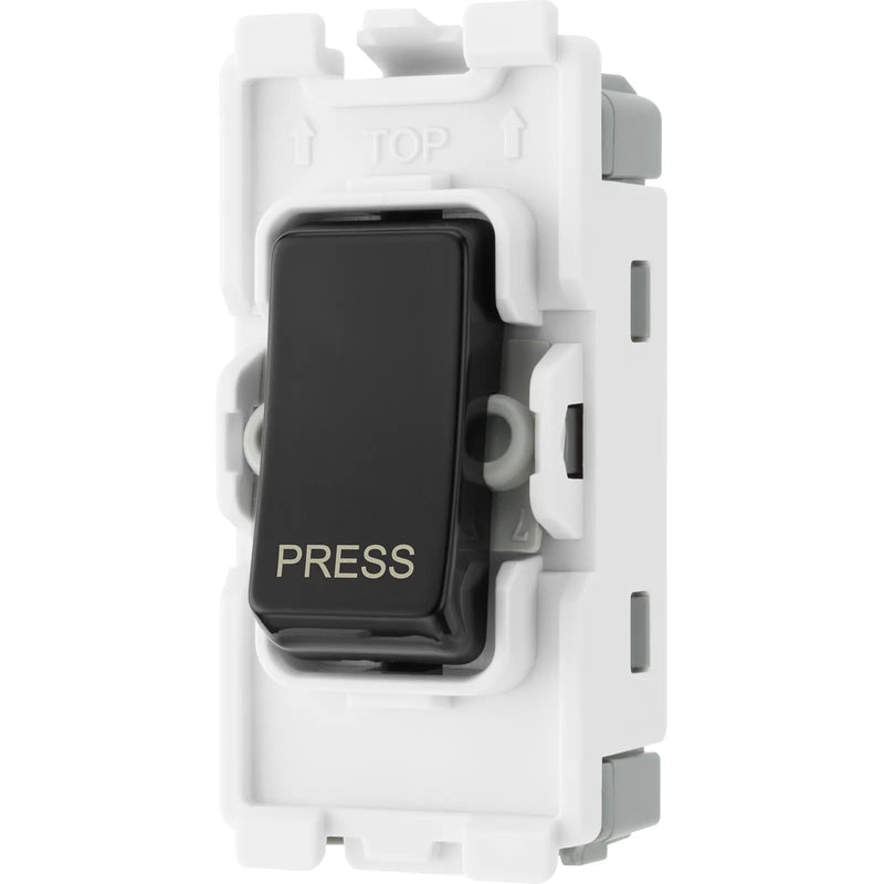 BG Electrical Grid - 1 way, retractive, printed PRESS (EVOLVE BLACK)
