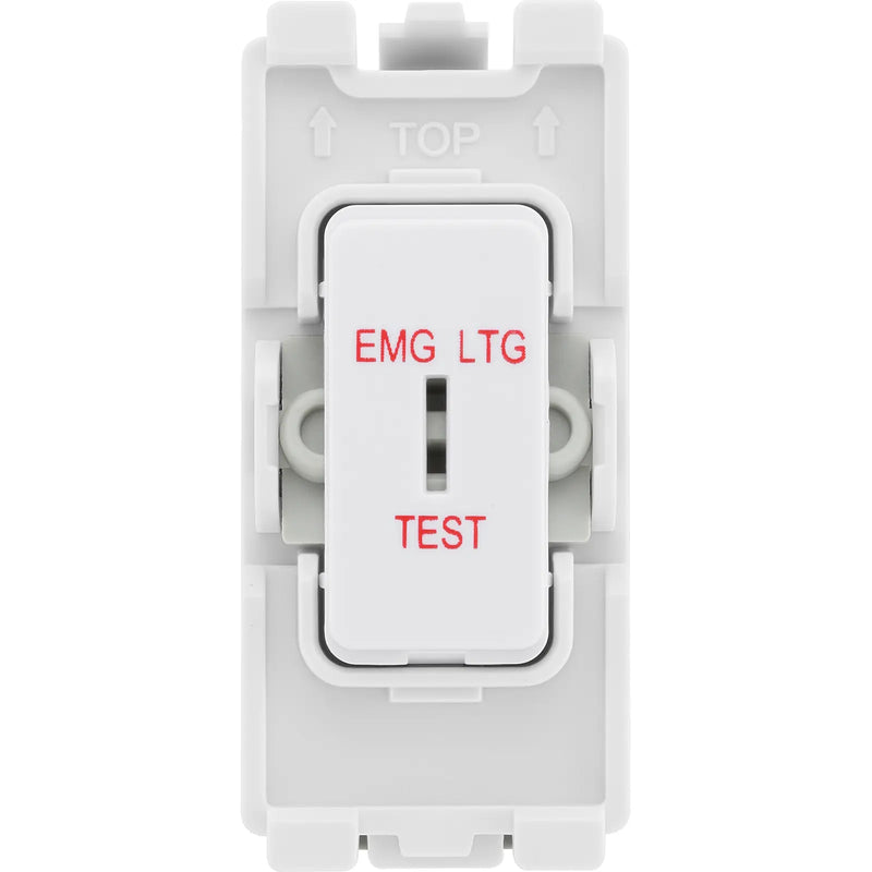 BG Electrical Grid - 2 way, single pole, printed EMG LTG TEST (EVOLVE WHITE)