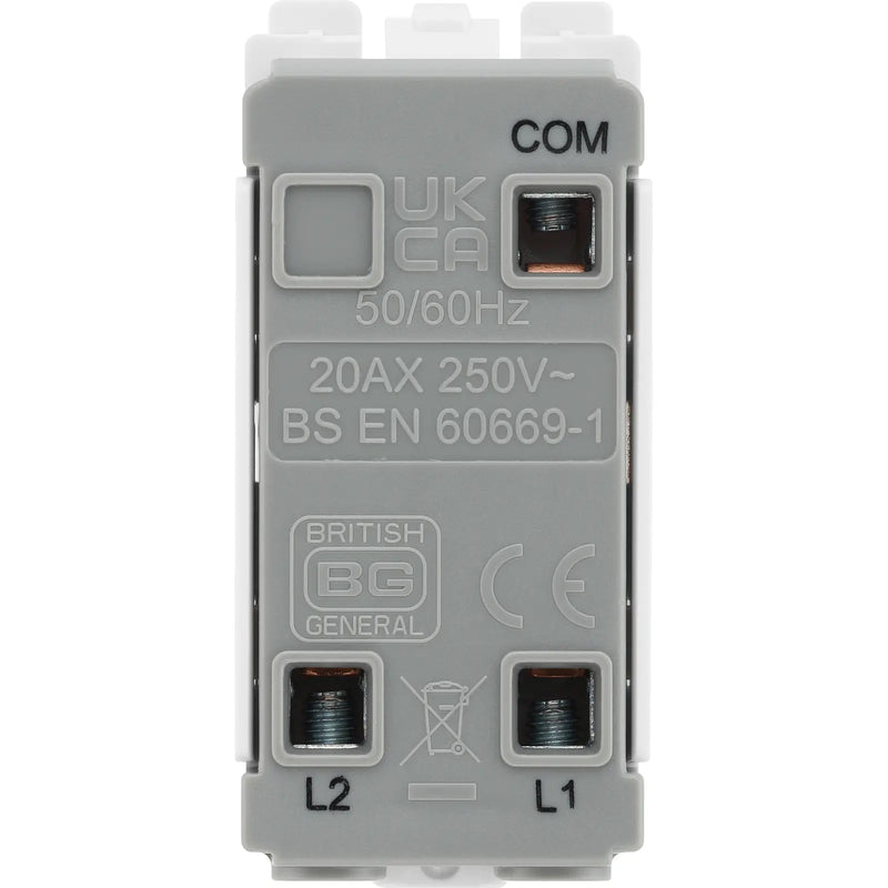 BG Electrical Grid - 2 way, single pole, printed EMG LTG TEST (EVOLVE WHITE)