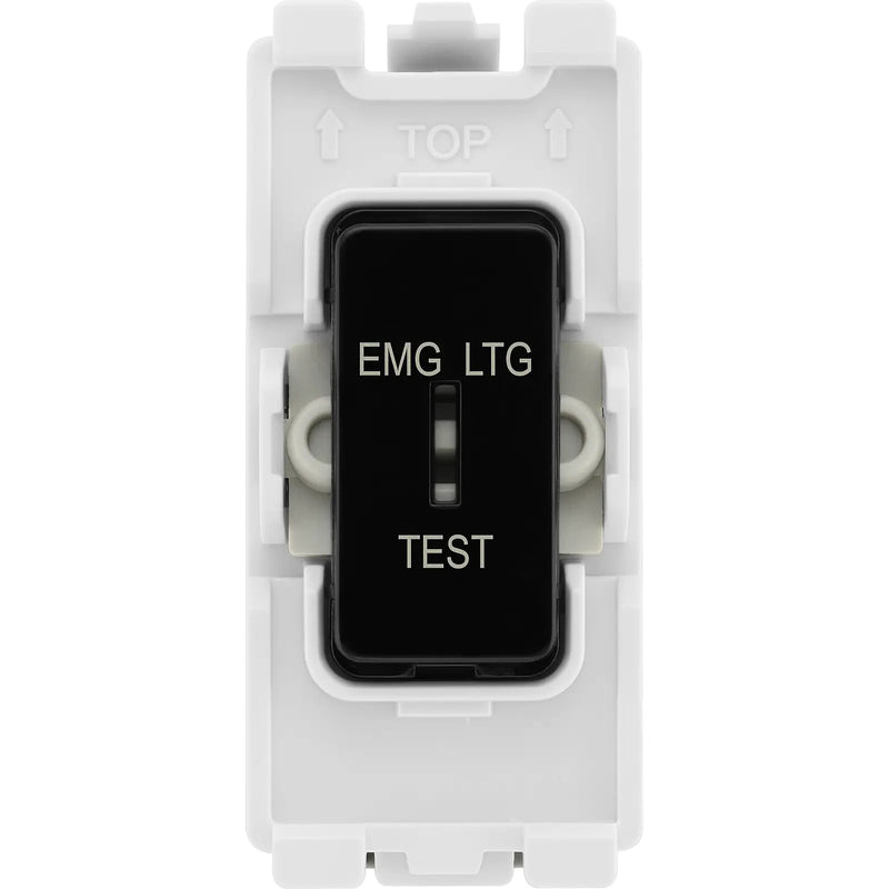 BG Electrical Grid - 2 way, single pole, printed EMG LTG TEST (EVOLVE BLACK)