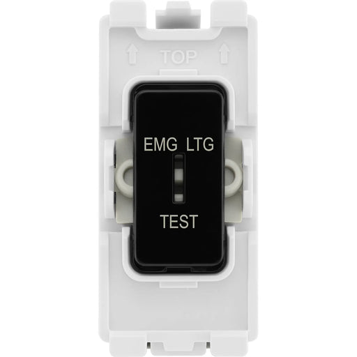 BG Electrical Grid - 2 way, single pole, printed EMG LTG TEST (EVOLVE BLACK)
