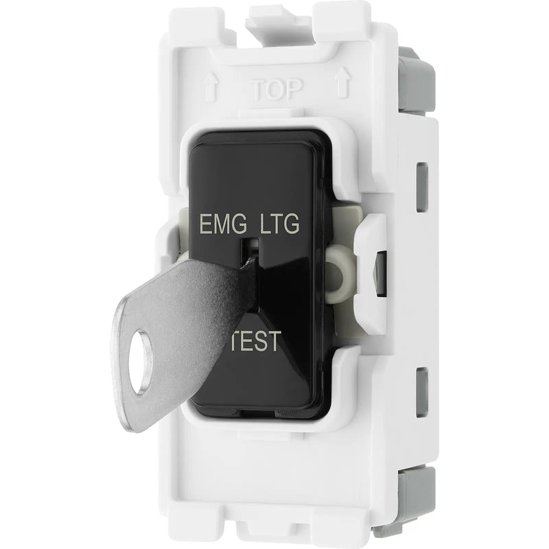 BG Electrical Grid - 2 way, single pole, printed EMG LTG TEST (EVOLVE BLACK)