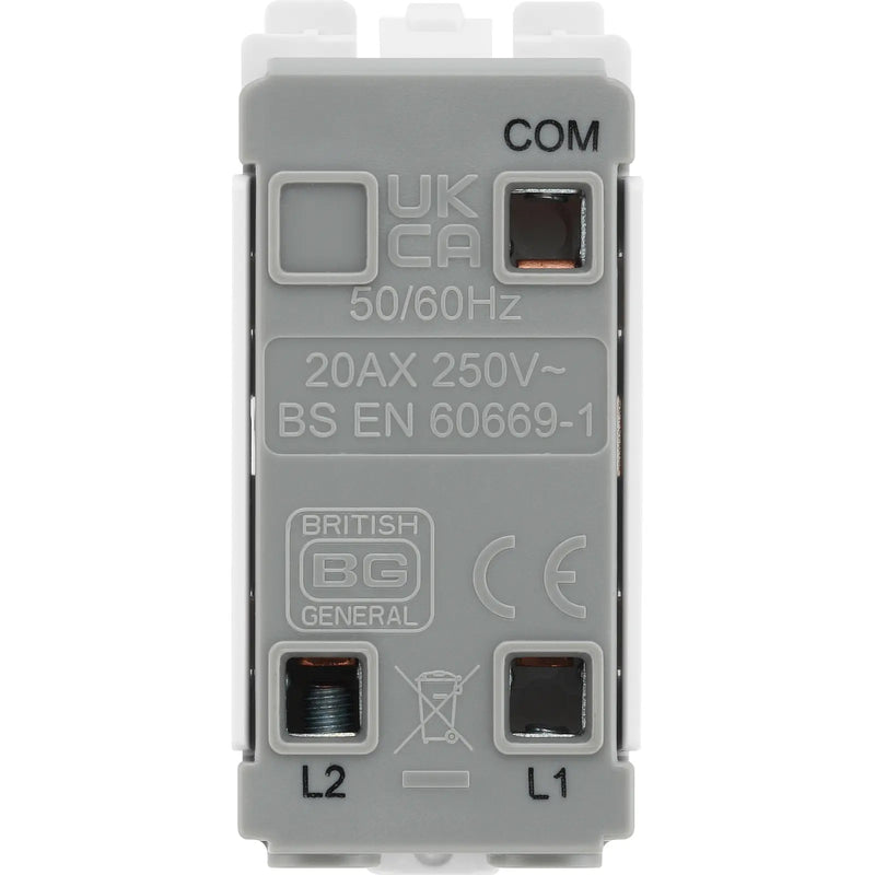 BG Electrical Grid - 2 way, single pole, printed EMG LTG TEST (EVOLVE BLACK)