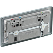 BG Electrical Metal Clad - Double switched single pole, with USB A + C (22W)