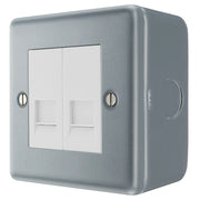 BG Electrical Metal Clad - Double, RJ45 telephone socket