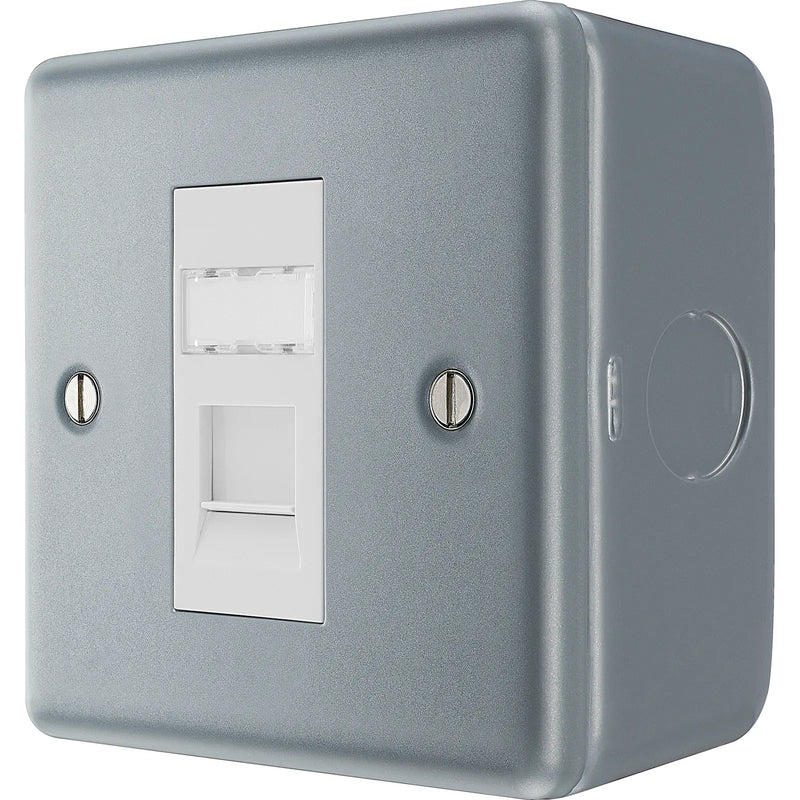 BG Electrical Metal Clad - Single, RJ45 telephone socket