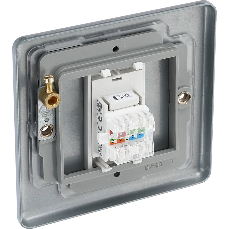 BG Electrical Metal Clad - Single, RJ45 telephone socket