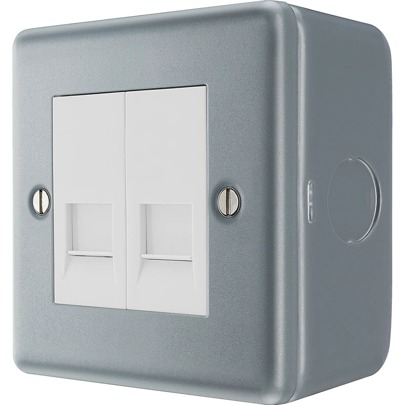 BG Electrical Metal Clad - Double, telephone socket, secondary