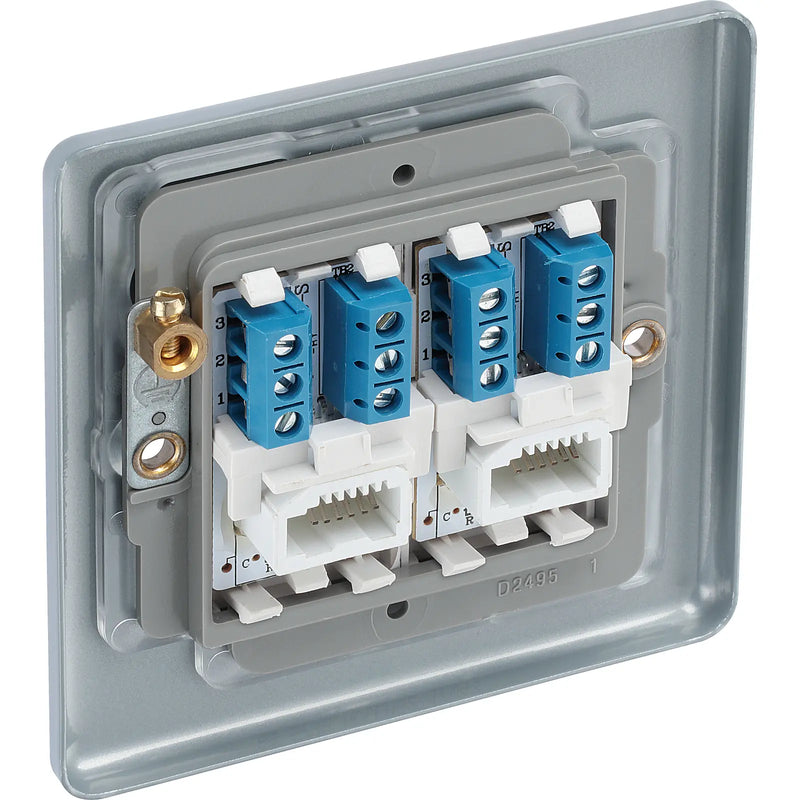 BG Electrical Metal Clad - Double, telephone socket, secondary